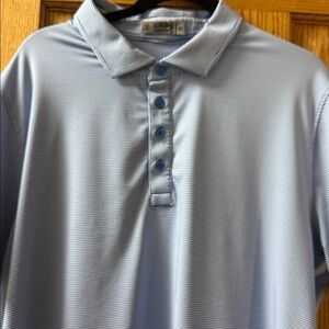 G/FORE Classic Blue and White Striped Polo